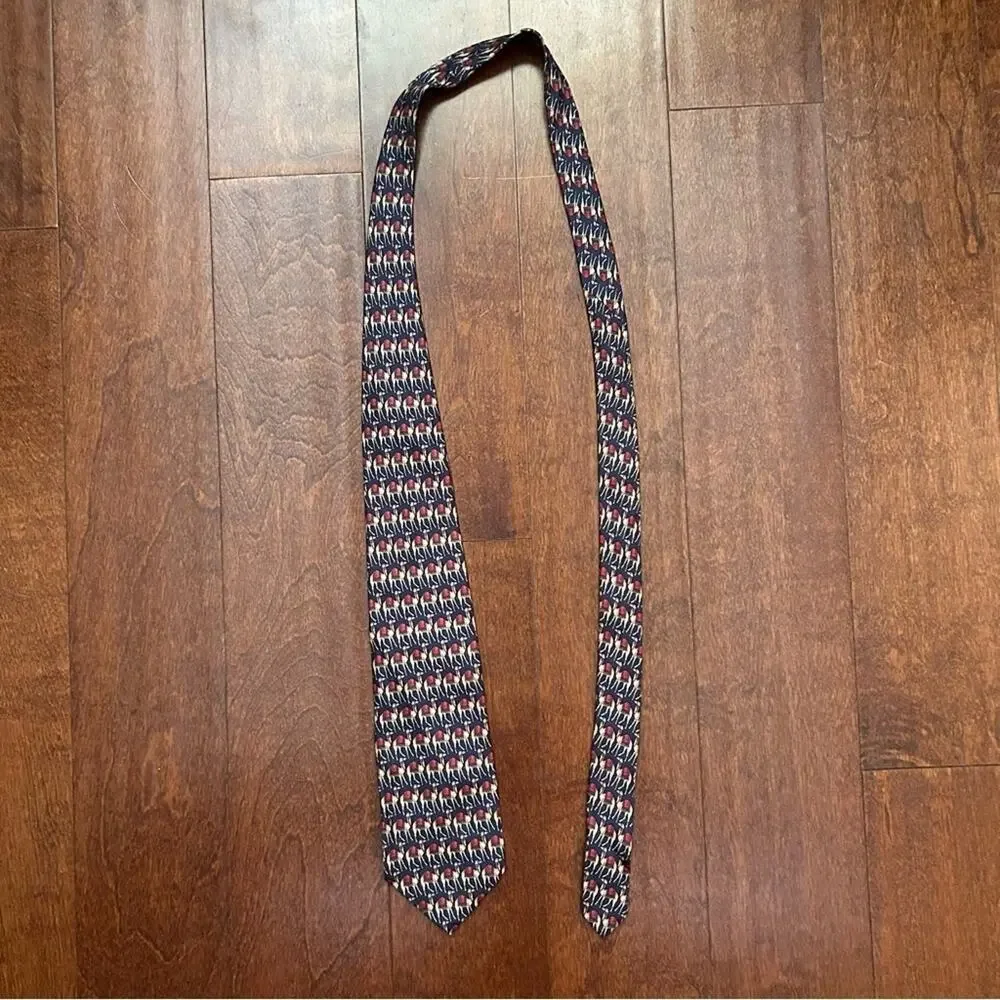 Awesome Camel Tie, 100% Silk and Made in Italy, Blue and Red, Beaufort Tie Rack